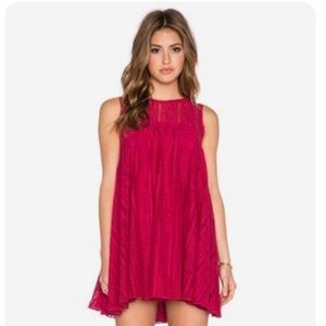Free People Tu Es La eyelet dress- Ruby Red